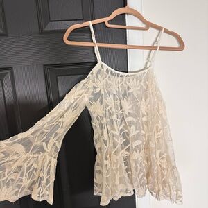 Elegant Cream Lace Women Top